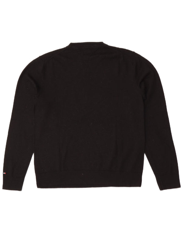 Tommy Hilfiger Herre V-hals sweater XL Sort Uld