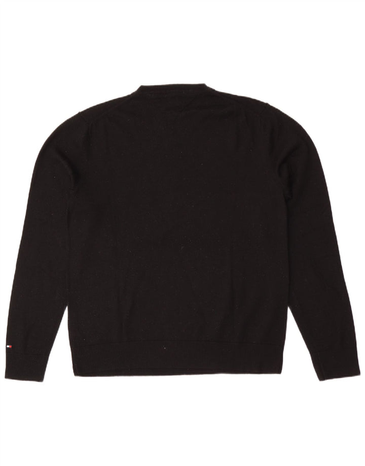 Tommy Hilfiger Herre V-hals sweater XL Sort Uld