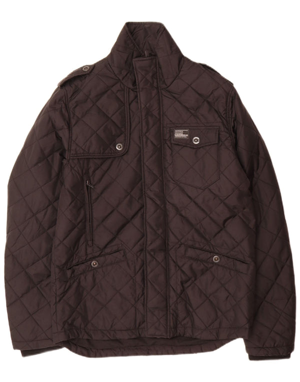 Jack & Jones Herre Militær Quiltet Jakke UK 38 Medium Sort Nylon