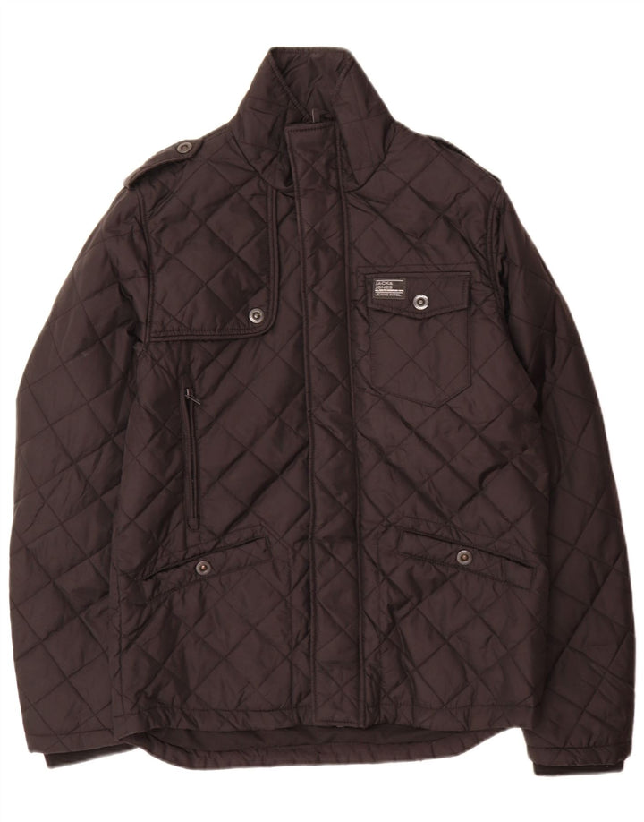 Jack & Jones Herre Militær Quiltet Jakke UK 38 Medium Sort Nylon
