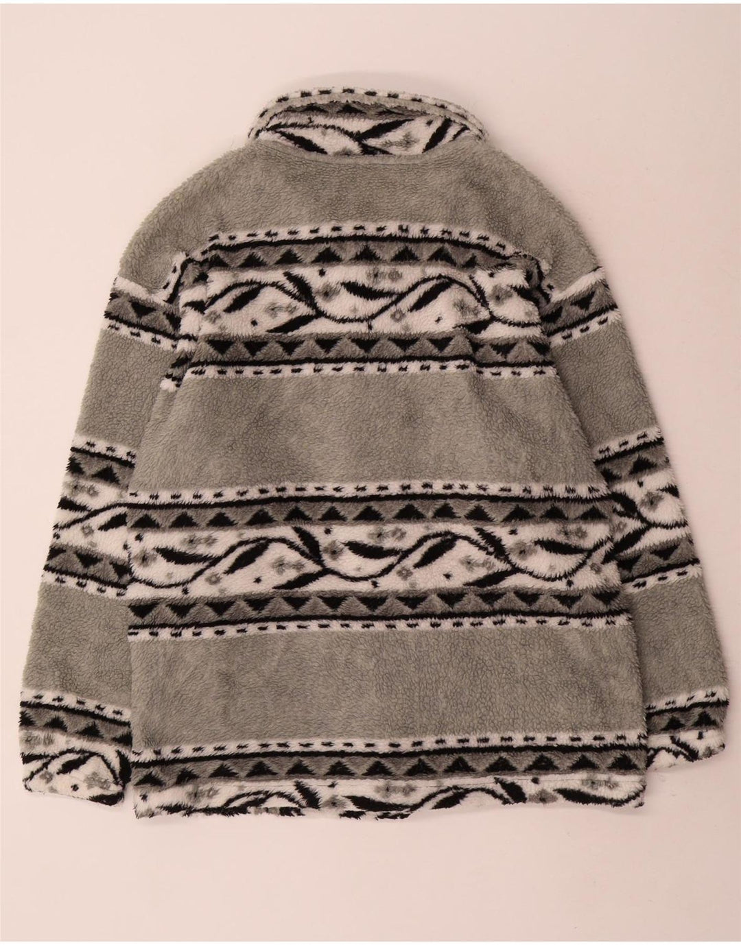 Vintage fleecejakke til mænd UK 38 Medium Grey Fair Isle