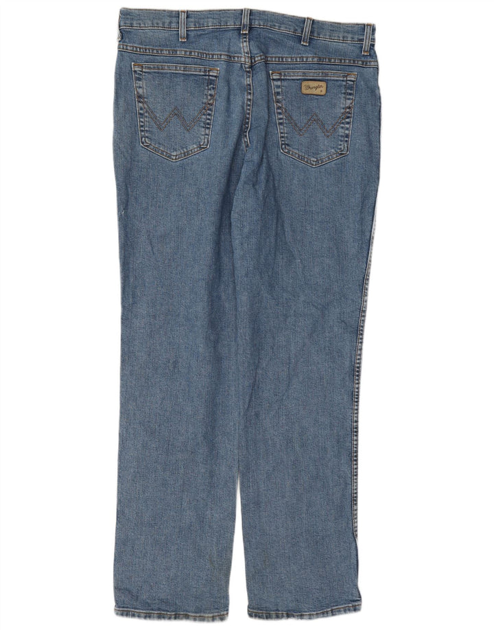 Wrangler Herre Texas Stretch Straight Jeans W38 L32 Blå Bomuld