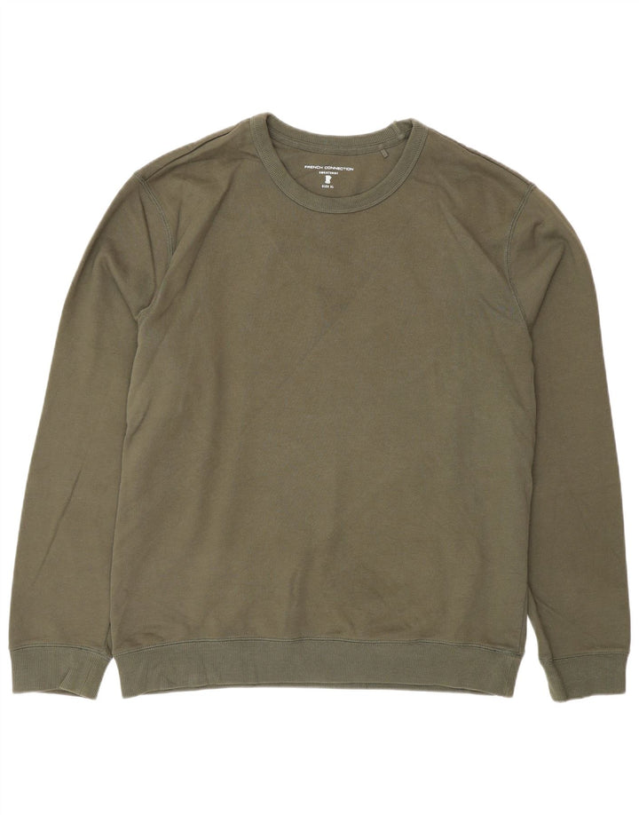 French Connection Herre Sweatshirt Jumper XL Khaki Bomuld