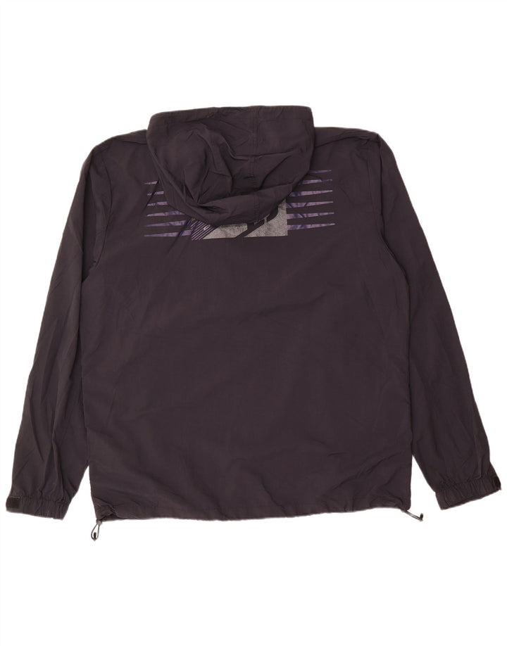Quiksilver Herre Grafisk Pullover Regnjakke UK 42 XL Sort Nylon