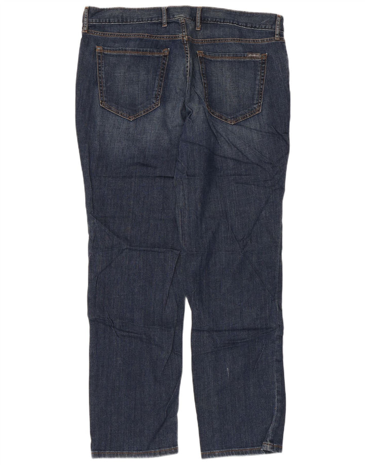 EDDIE BAUER Kvinde Kæreste Distressed Straight Jeans W36 L30 Blå