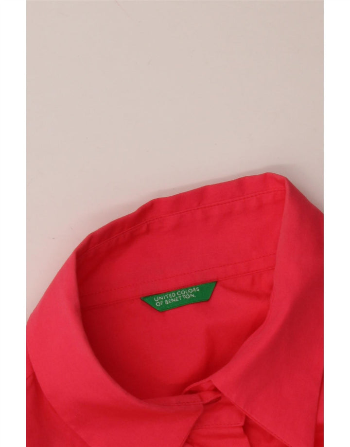 BENETTON skjorte med 3/4 ærmer til kvinder UK 12 Medium Pink