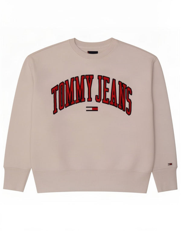Tommy Hilfiger Dame Grafisk Sweatshirt Jumper UK 14 Medium White