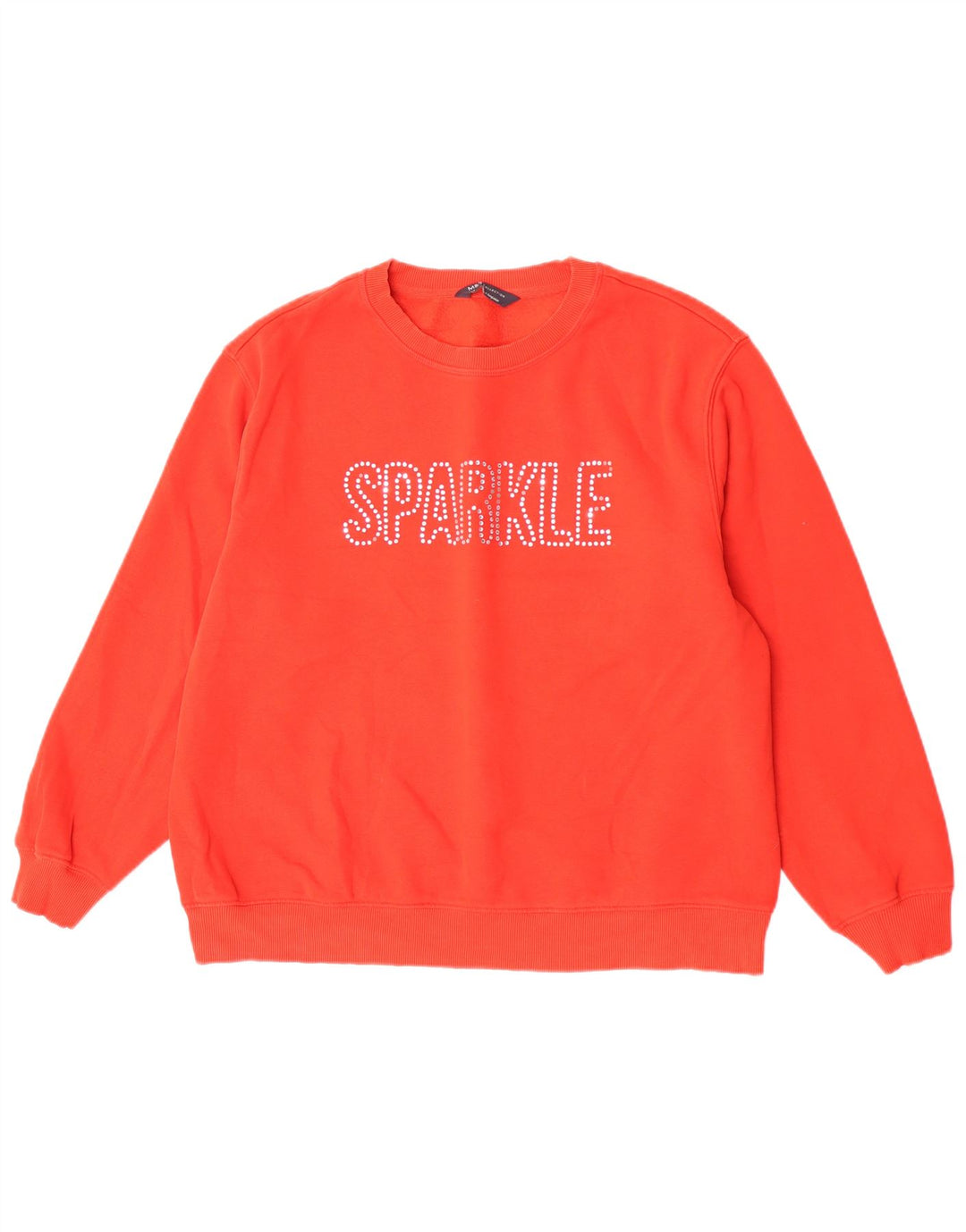 Marks & Spencer Dame Grafisk Oversized Sweatshirt Jumper UK 14 Stor Rød