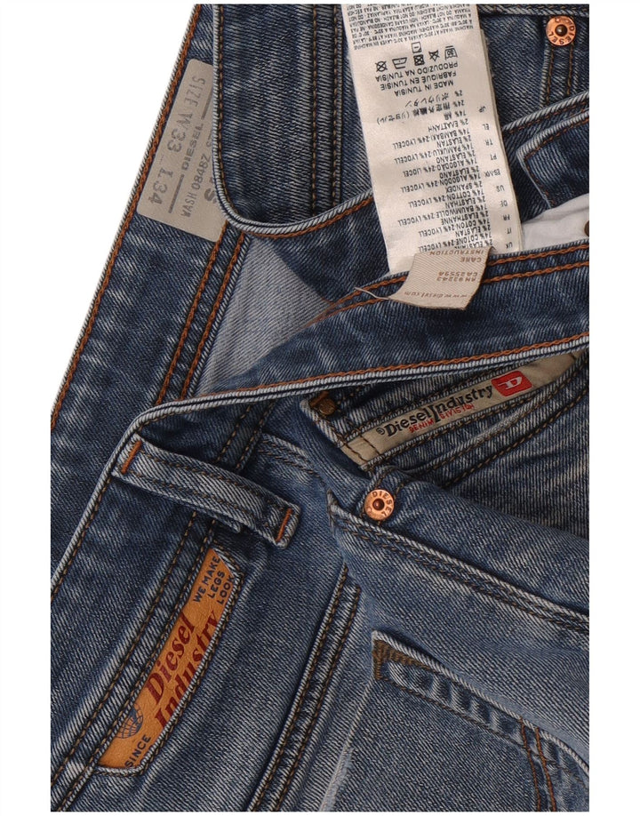 Diesel Straight Jeans til mænd W33 L34 Blå Bomuld