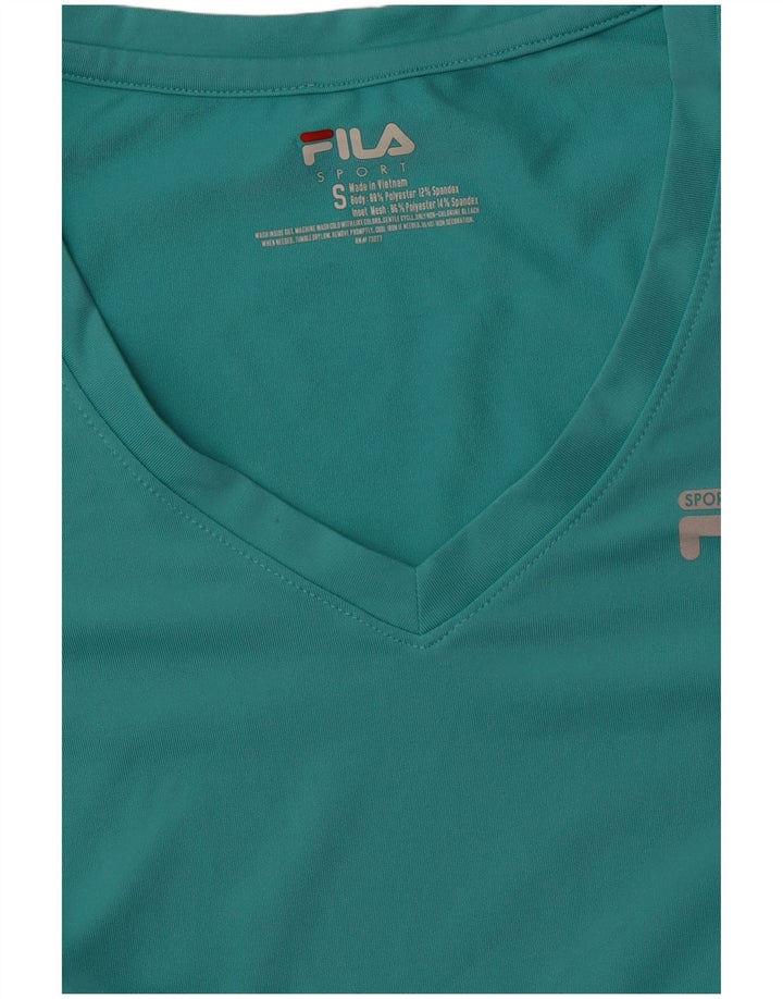 FILA T-shirt top til kvinder DK 8 Lille turkis polyester