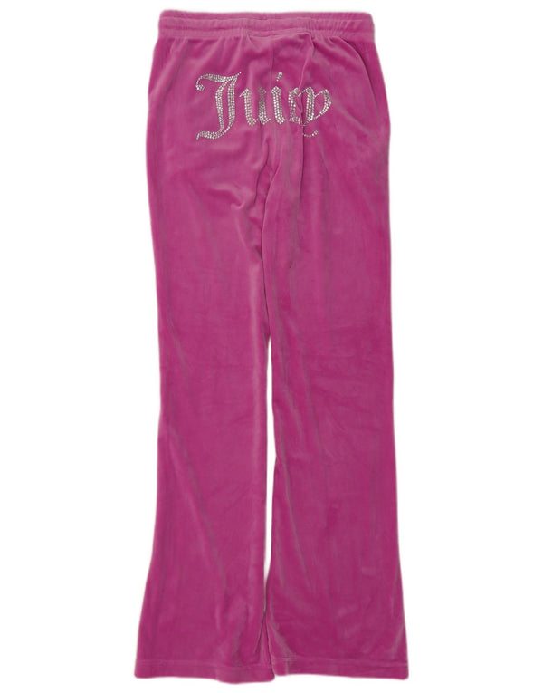Juicy Couture Dame Grafisk Velour Træningsdragt Bukser UK 10 Small Pink