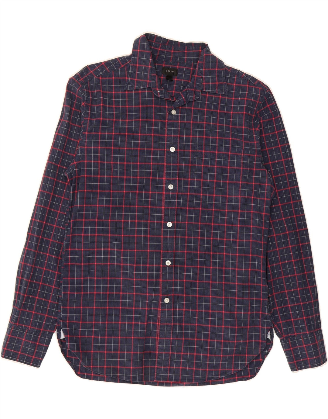 J. CREW Mens Shirt Small Navy Blue Check Cotton Vintage J. Crew and Second-Hand J. Crew from Messina Hembry 