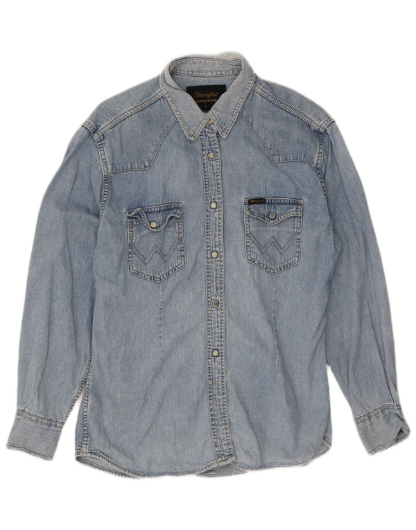 Wrangler Dame Denim Shirt UK 14 Large Blue