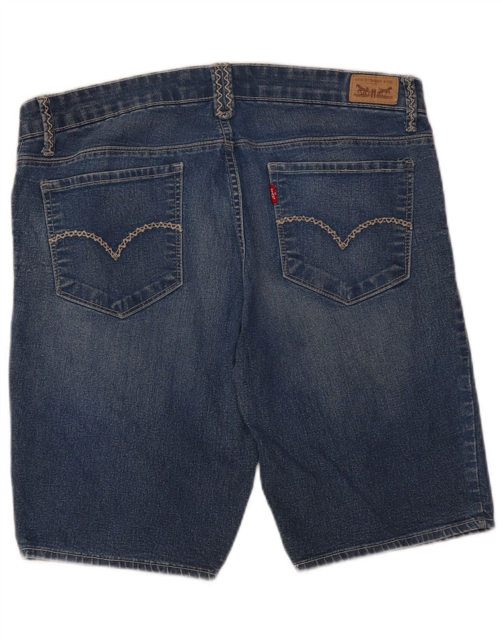 LEVI'S Distressed Denim Bermuda Shorts US 13 Large W32 Blue Bomuld