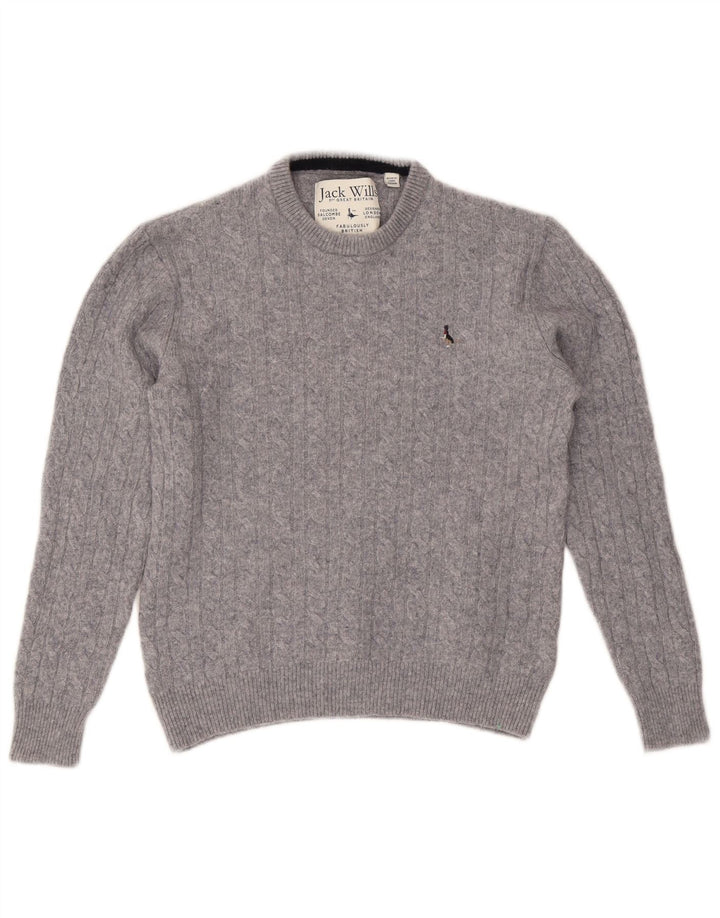 Jack Wills Dame Jumper Sweater UK 14 Medium Grey Flecked Wool