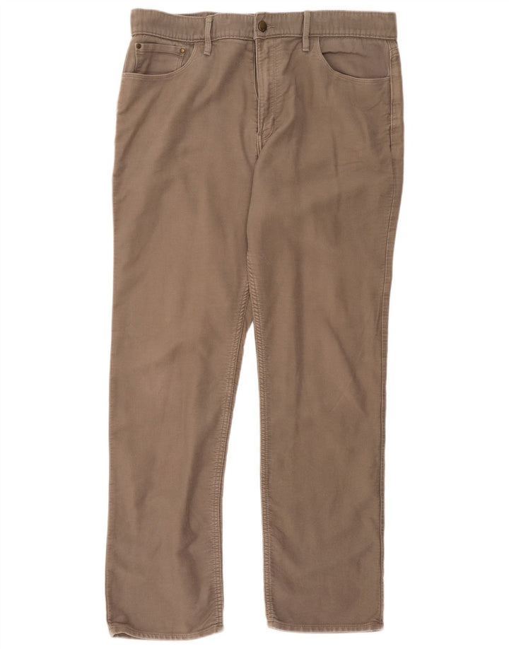 Marks & Spencer Herre Regular Casual Bukser W36 L31 Beige Bomuld