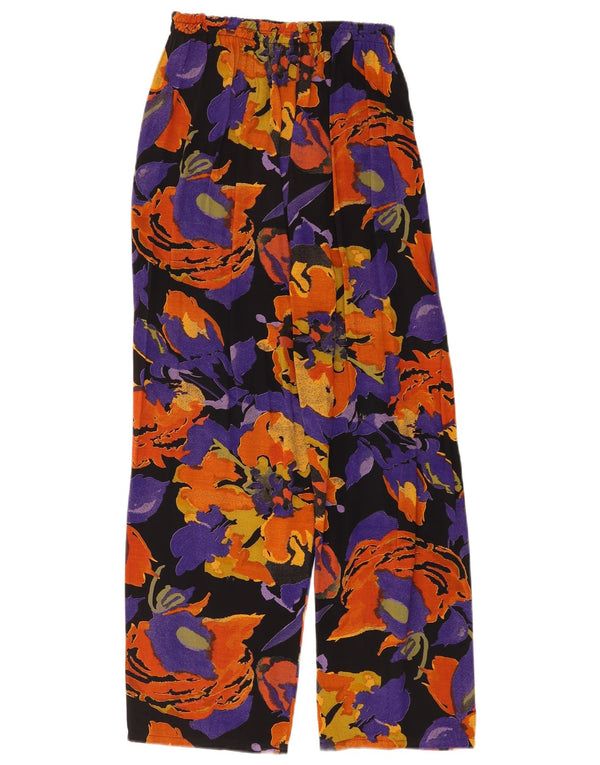 Vintage kvinders abstrakt mønster fritidsbukser UK 14 Large W32 L26 Multico