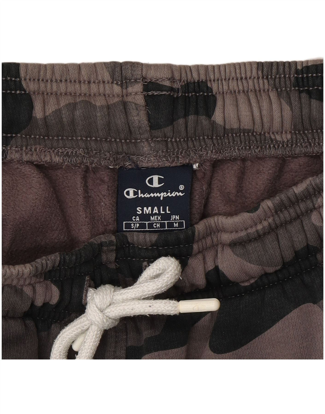 CHAMPION Mens Graphic Tracksuit Trousers Joggers Small Grey Camouflage
