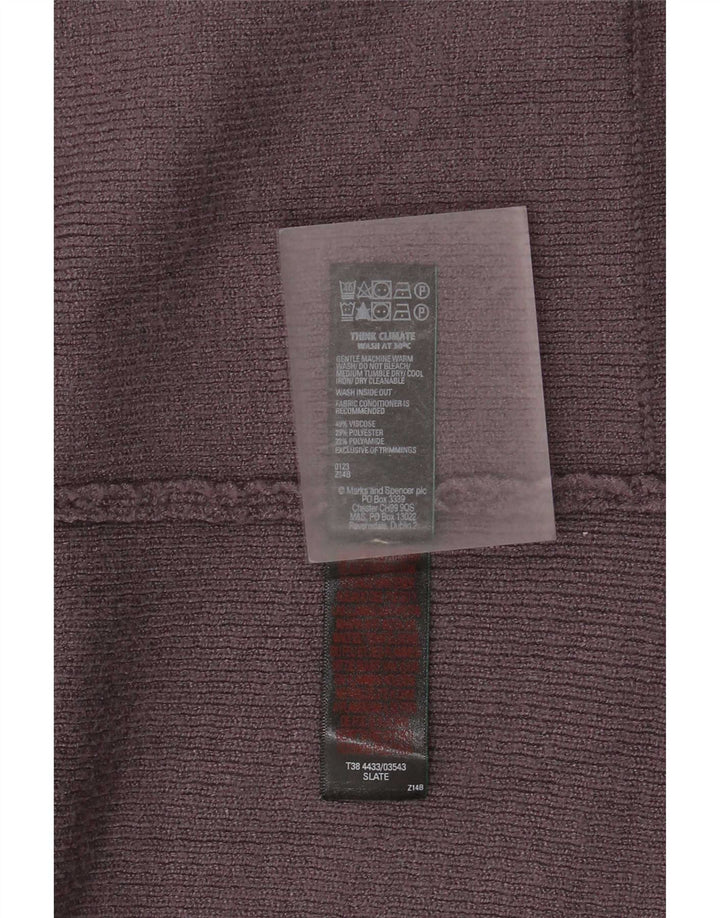 Marks & Spencer Dame Longline Open Cardigan Sweater UK 14 Large Grey