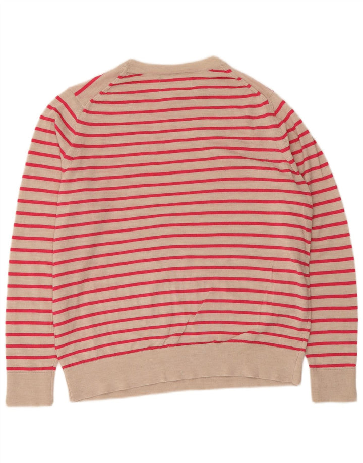 Marks & Spencer Dame sweater med rund hals DK 14 Medium Beige Stribet