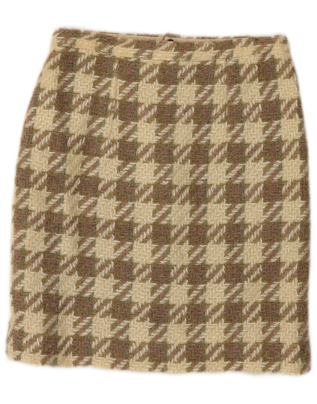 Vintage damestrikket nederdel W26 lille brun hundestød