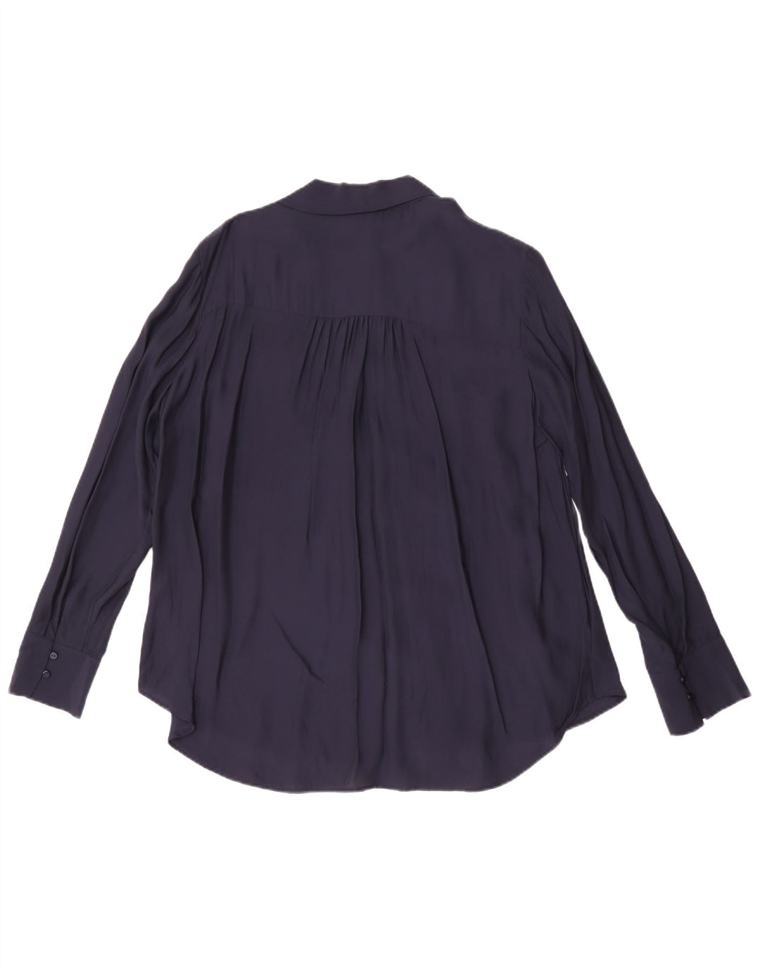 Massimo Dutti Dame-sløjfebluse EU 42 Stor marineblå viskose