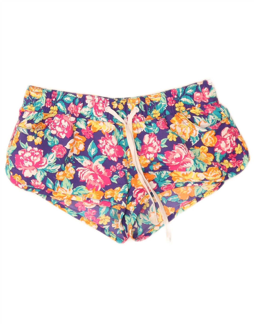 BENETTON Dame Hot Pants W26 Small Multicolored Floral