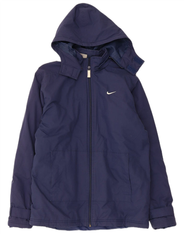 Nike drenge hætte vindjakke jakke 13-14 år XL marineblå polyester