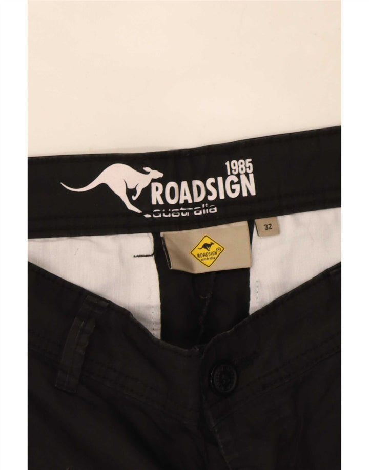 Roadsign Australia Herre Chino Shorts W32 Medium Sort Bomuld