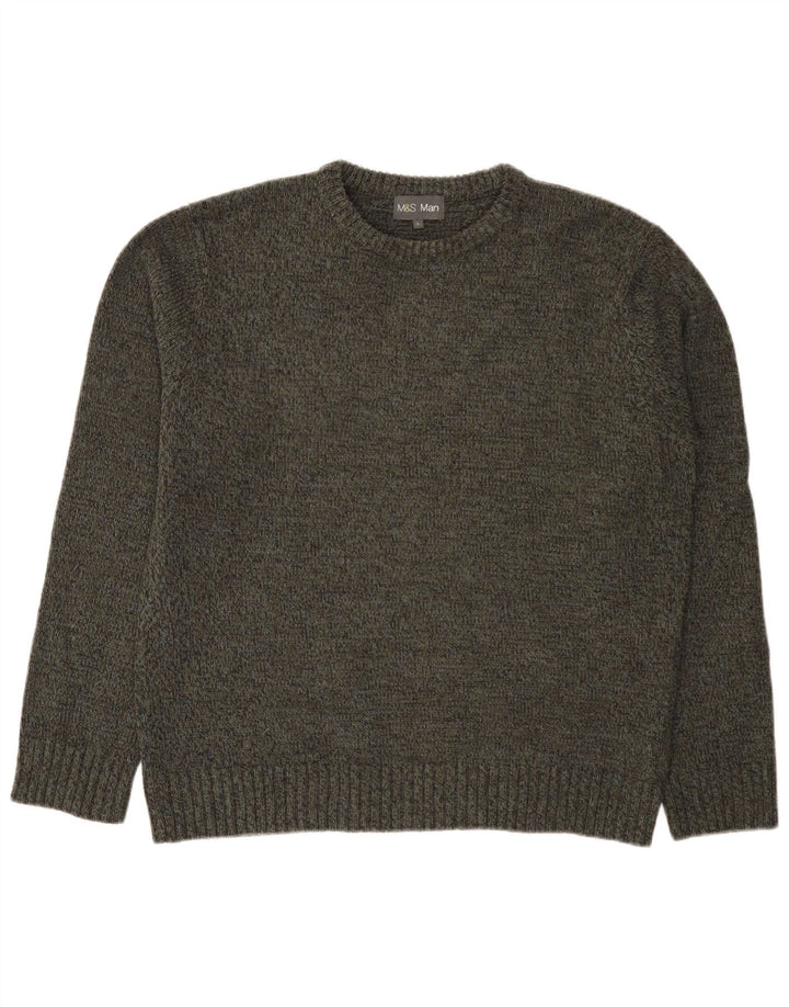 Marks & Spencer Herre Boat Neck Jumper Sweater Stor Khaki