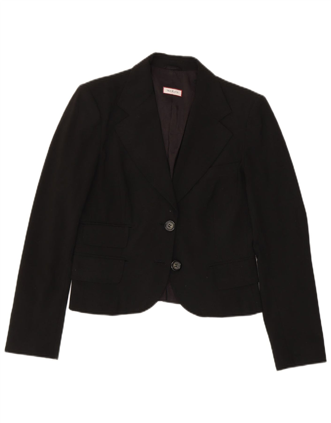 Max & Co. Dame 2-knaps blazerjakke UK 10 Lille sort polyester