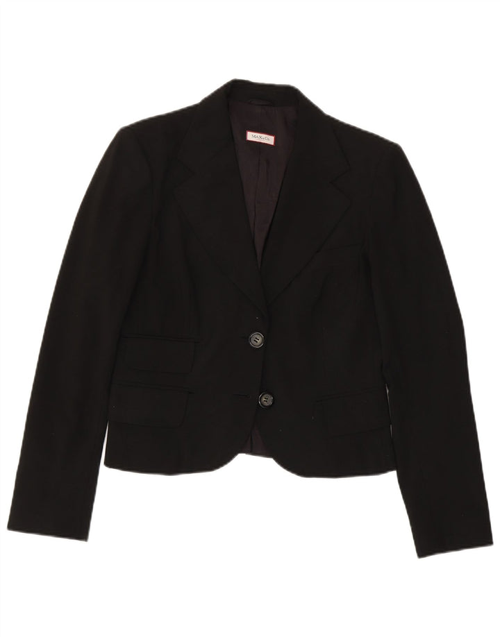Max & Co. Dame 2-knaps blazerjakke UK 10 Lille sort polyester