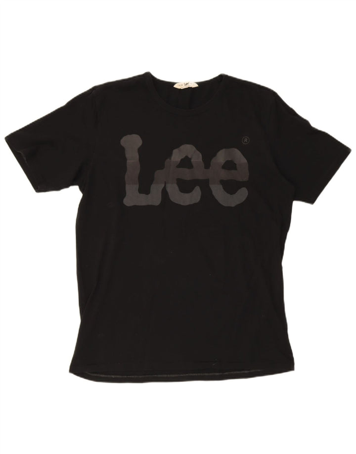 LEE Grafisk T-shirt top til mænd, stor sort bomuld