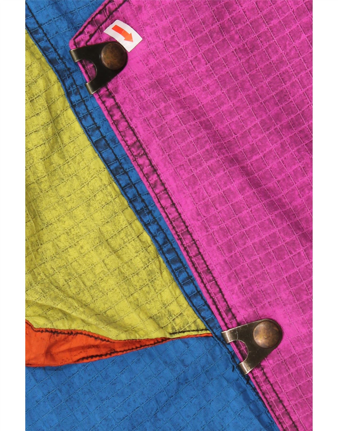 Vintage Ski Jumpsuit til mænd med hætte IT 52 Stor blå farveblok polyamid