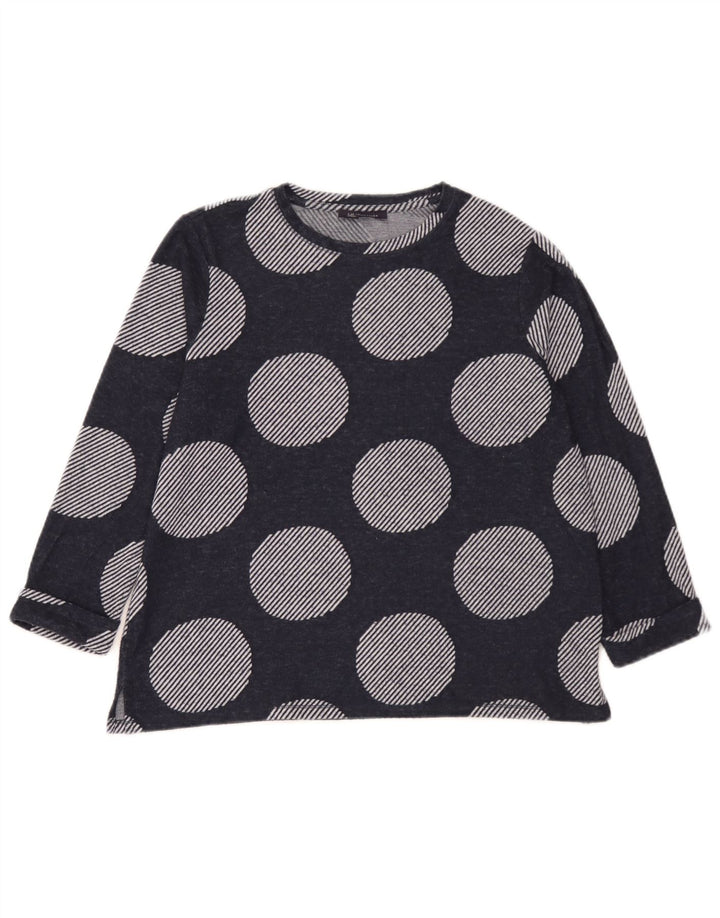 Marks & Spencer Dame Top 3/4 ærmer UK 14 Stor Marineblå Polka Dot