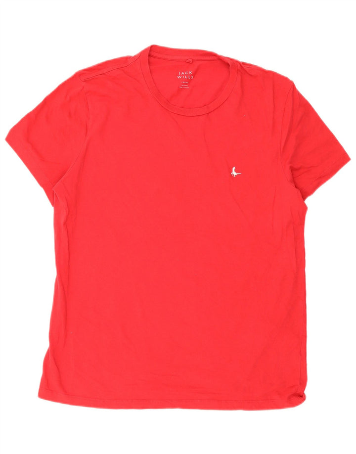 Jack Wills Herre T-Shirt Top Stor Rød Bomuld