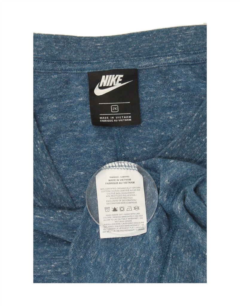 NIKE Womens Crop Sweatshirt Jumper UK 20 2XL Blue Flecked Cotton Vintage Nike and Second-Hand Nike from Messina Hembry 
