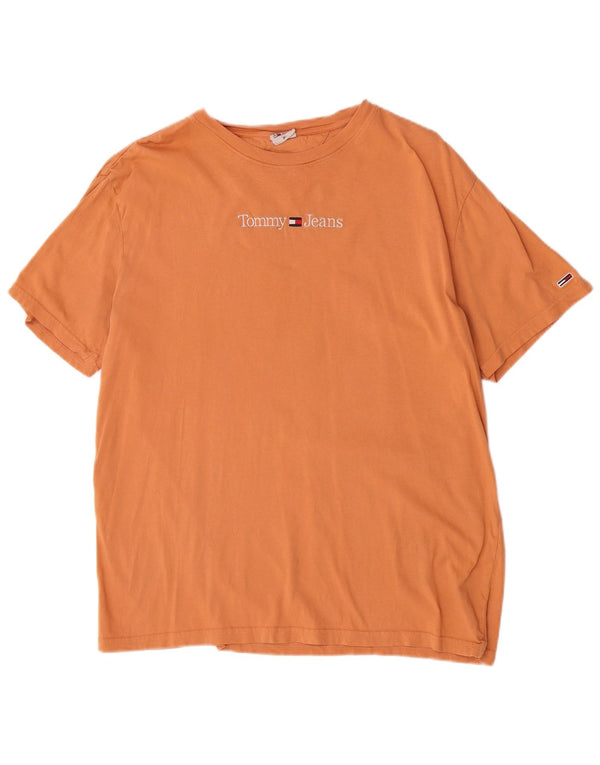 Tommy Hilfiger Herre Kortærmet Regular Grafisk T-Shirt Top XL Orange