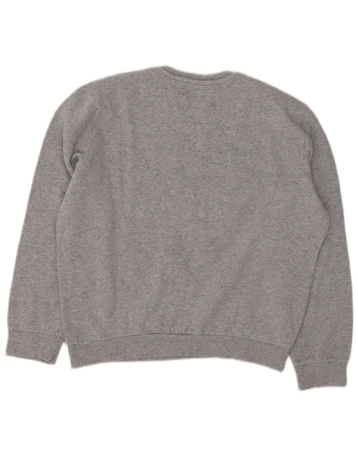 GAS grafisk sweatshirt til mænd, stor grå flækket bomuld