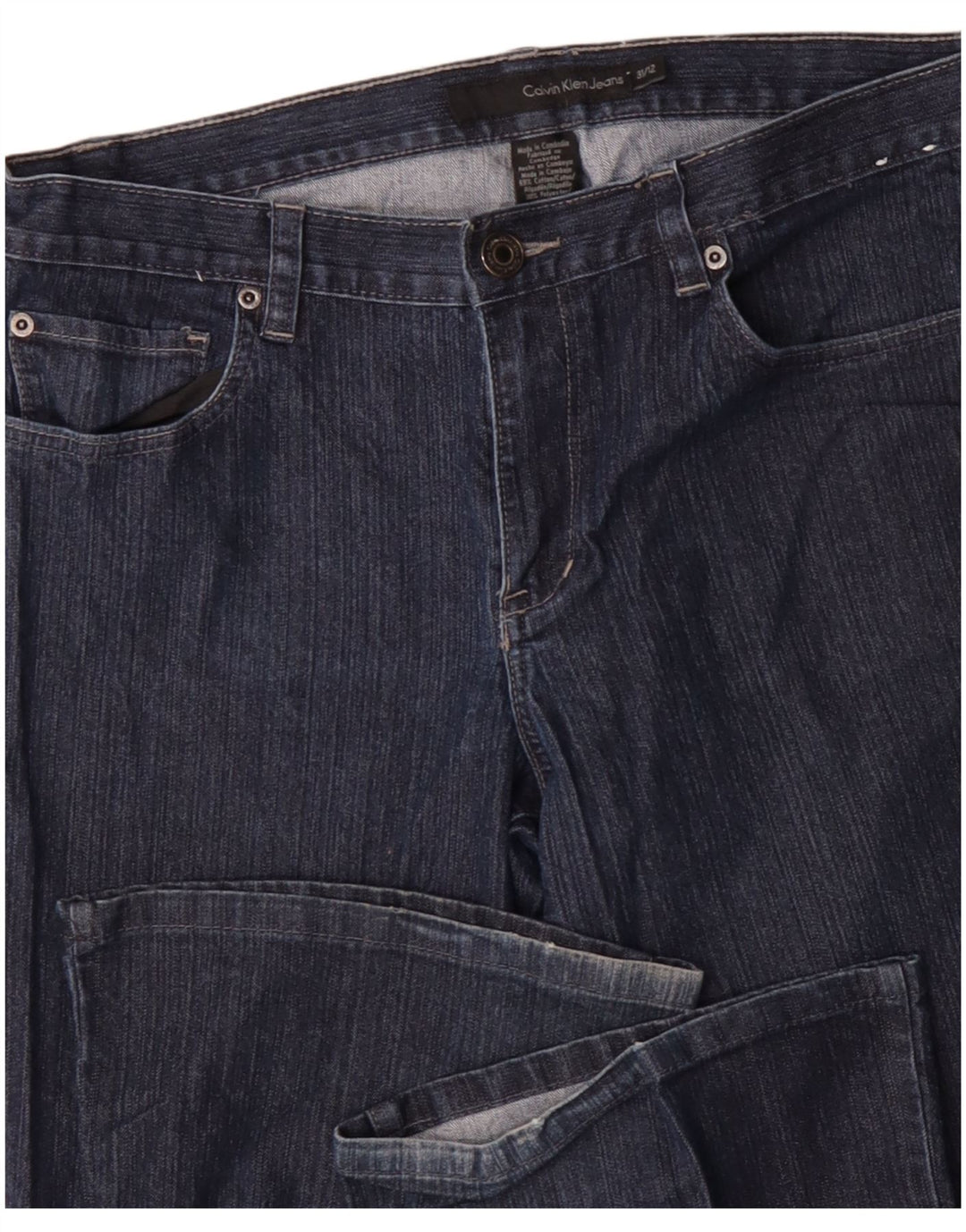 Calvin Klein Dame Bootcut Jeans US 12 Large W34 L31 Marineblå Bomuld