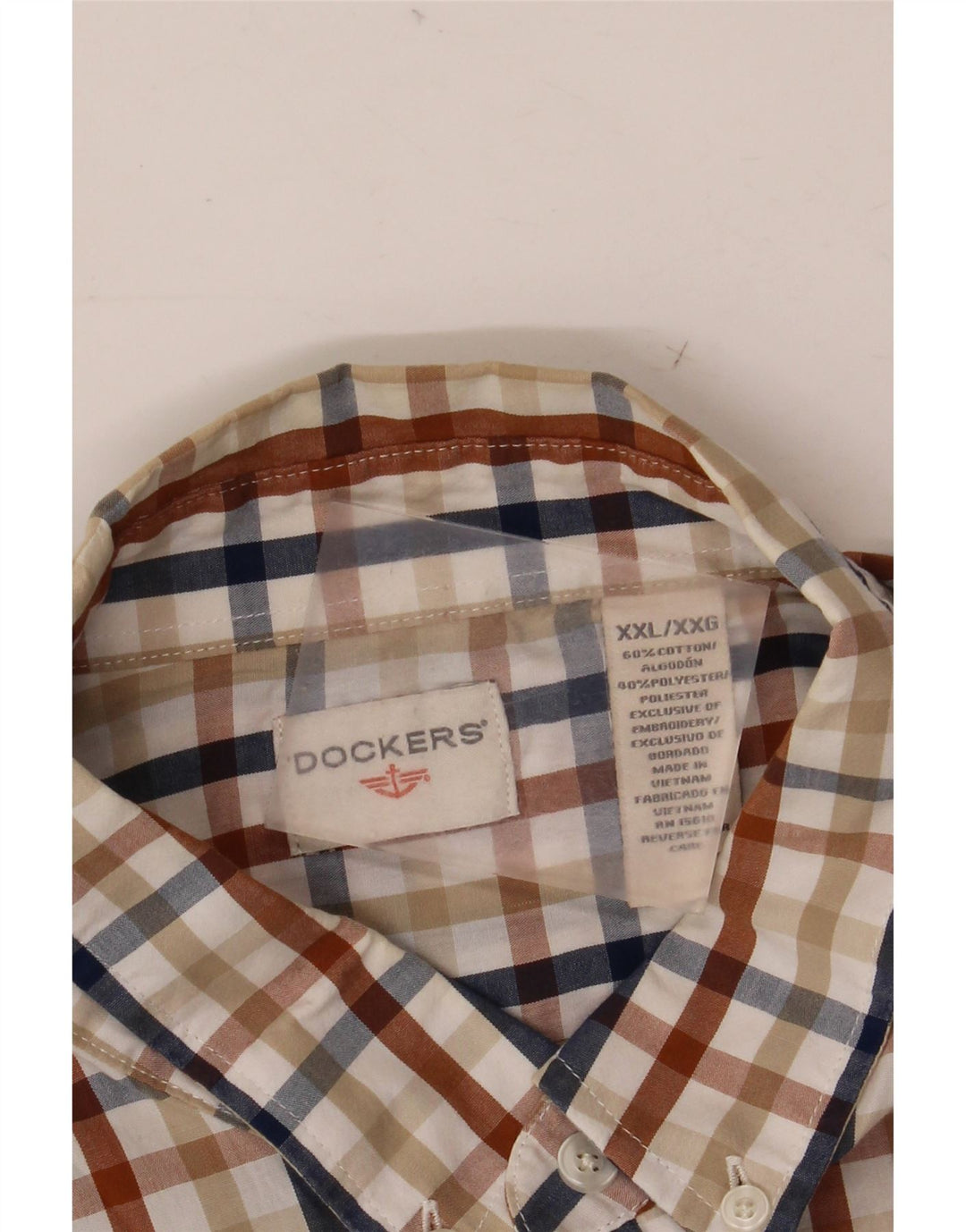 Dockers herreskjorte 2XL flerfarvet ternet bomuld