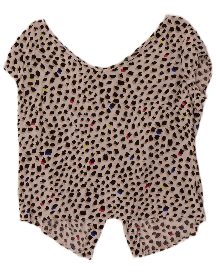 Benetton Damebluse Top UK 16 Stor Flerfarvet Plettet