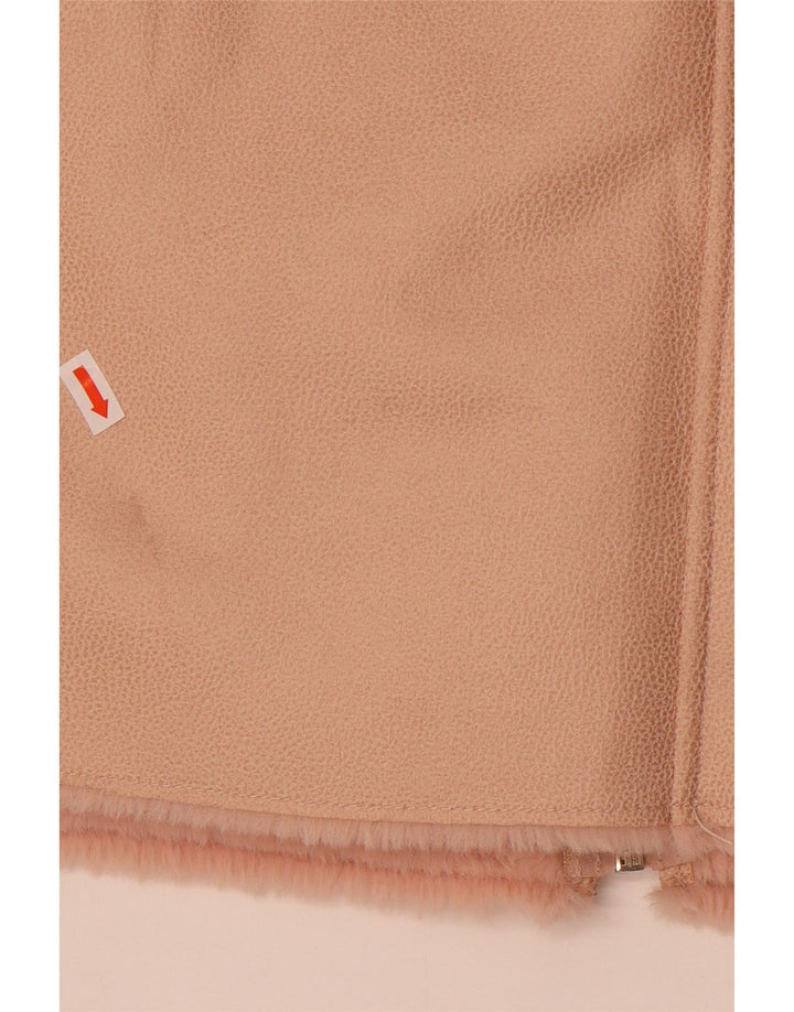 Guess Sherpa-jakke i imiteret læder til kvinder UK 12 Medium Pink Polyester