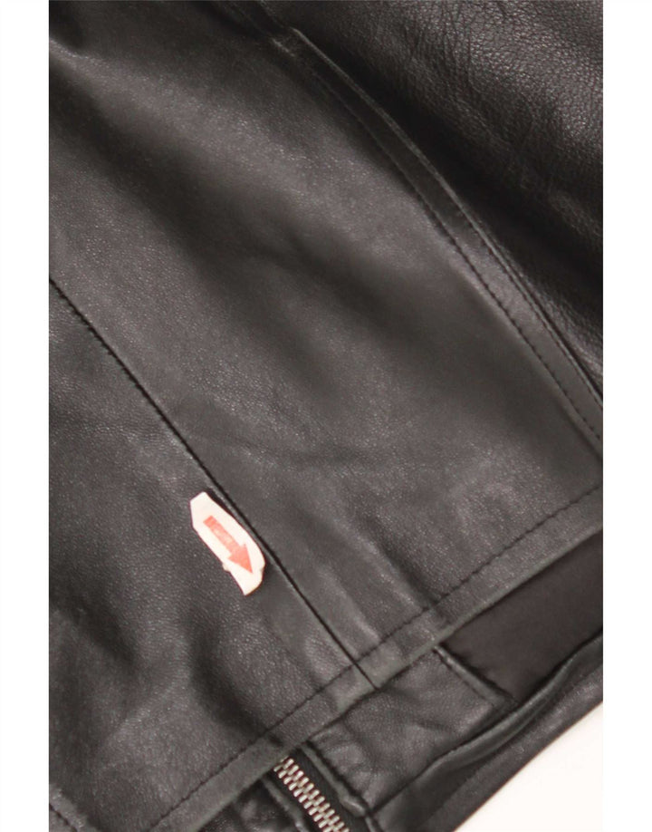 Vintage læderjakke til kvinder UK 14 Medium sort læder
