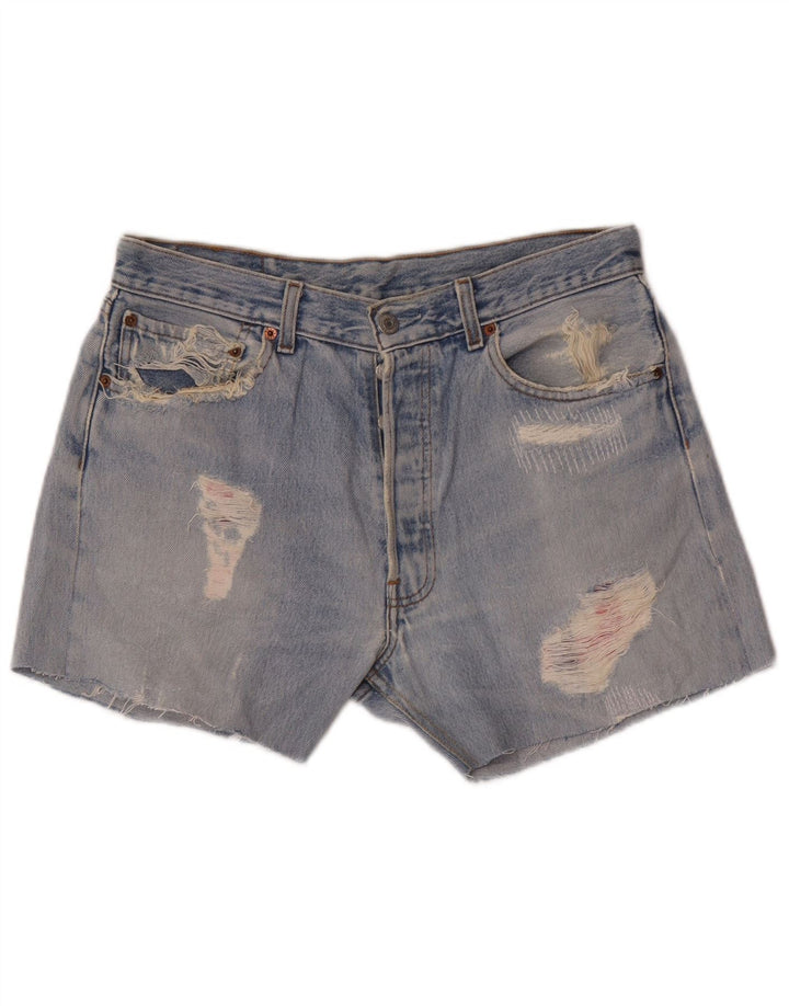 Levi's Womens 501 Distressed Denim Shorts W33 Medium Blue