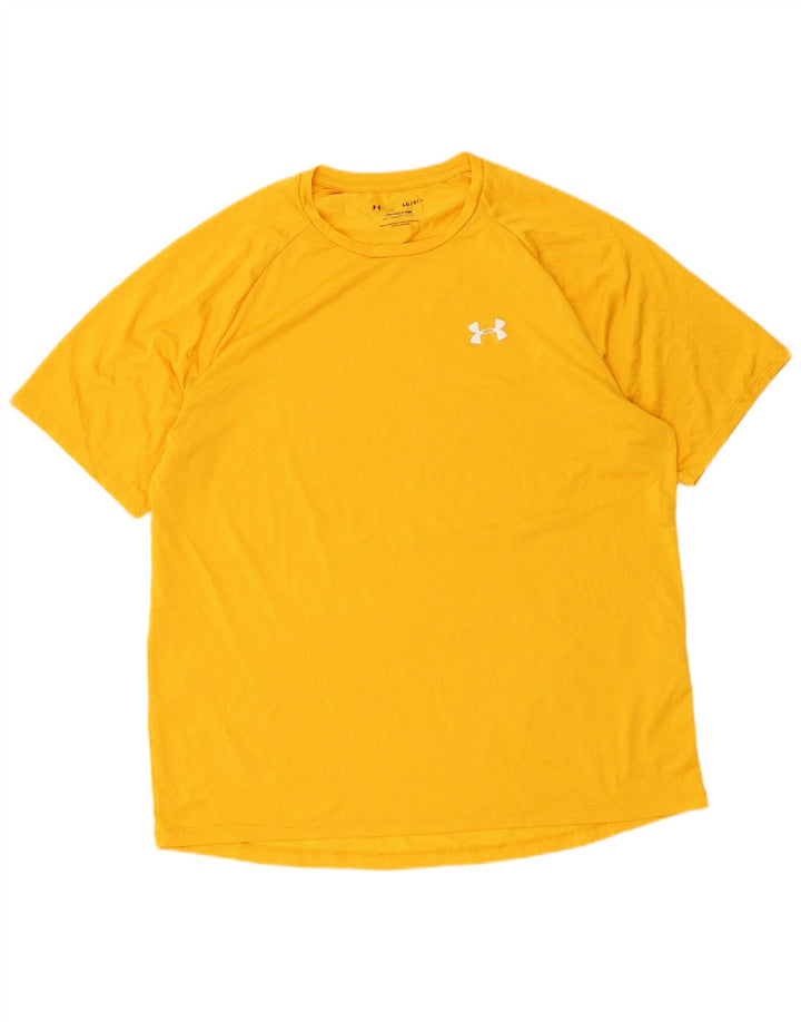 UNDER ARMOUR Herre T-Shirt Top Stor Gul Polyester