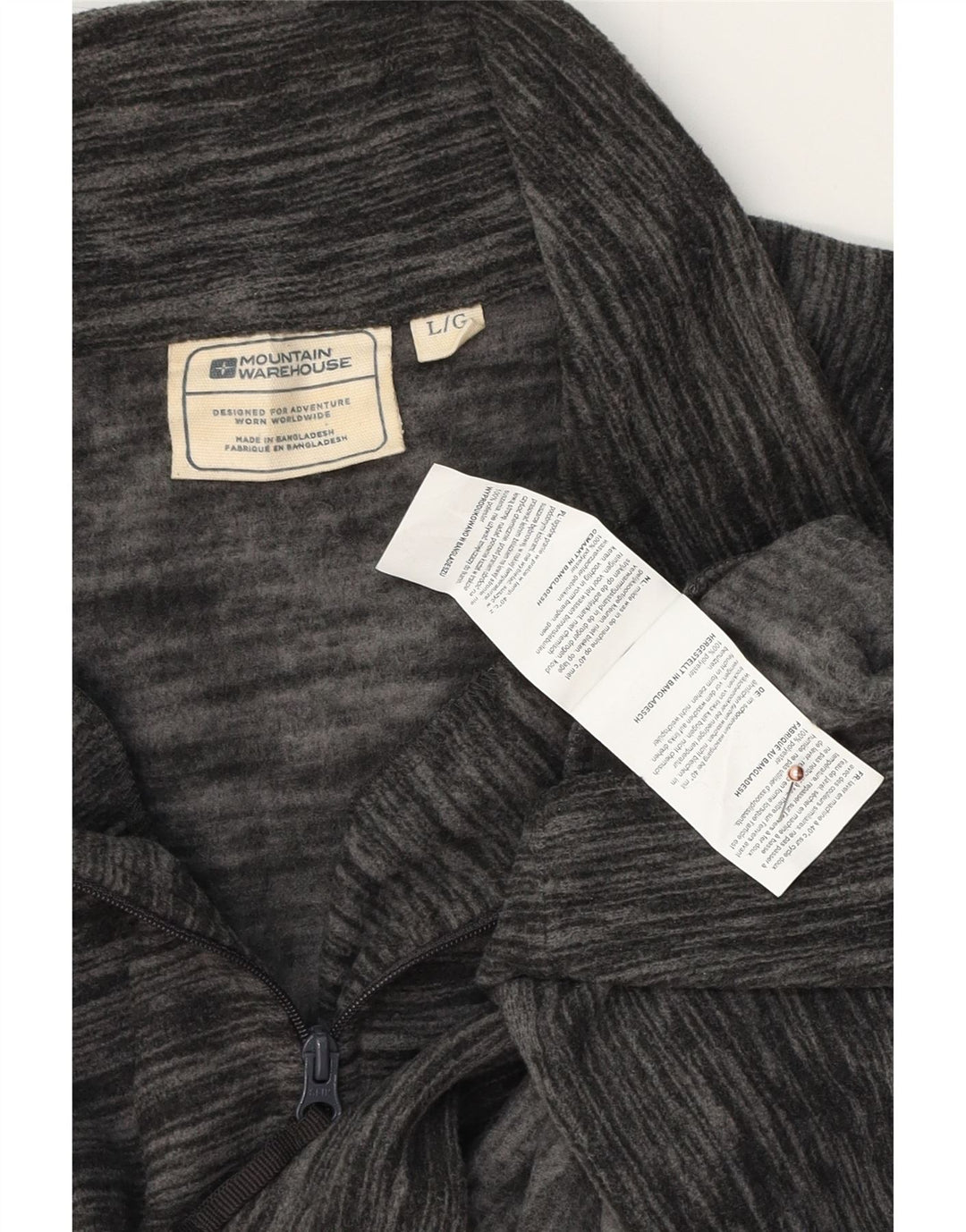 MOUNTAIN WAREHOUSE Herre lynlåshals fleecetrøje Stor grå nålestribe