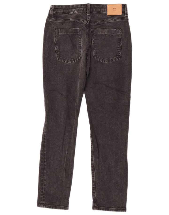 Zara Dame Distressed Slim Jeans EU 36 XS W26 L28 Sort
