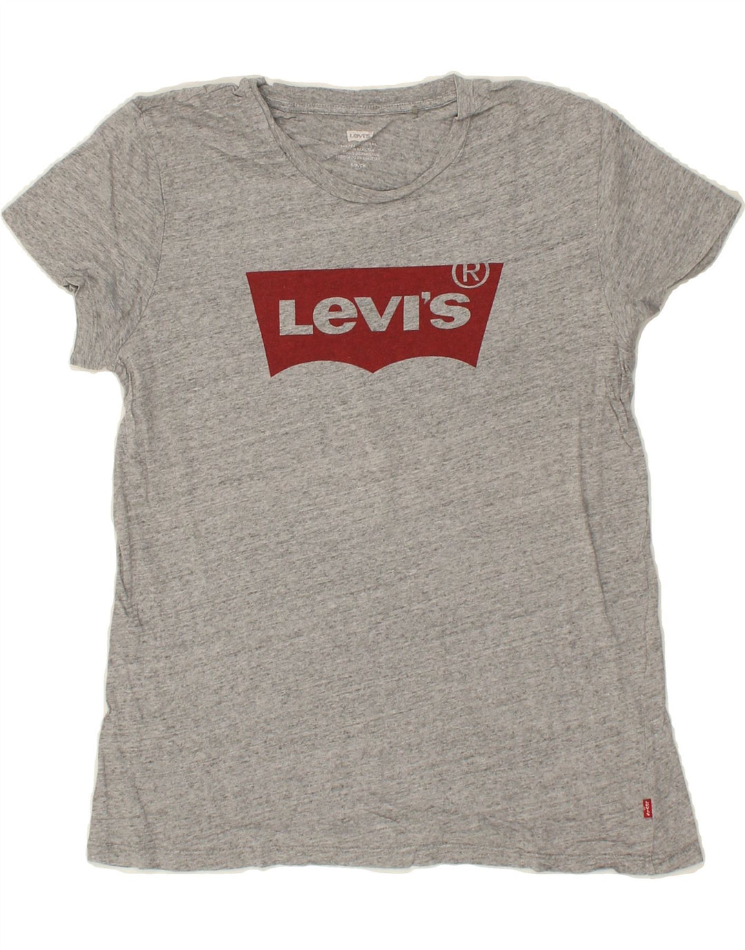 LEVI'S Womens Graphic T-Shirt Top UK 10 Small Grey Pinstripe Vintage Levi's and Second-Hand Levi's from Messina Hembry 