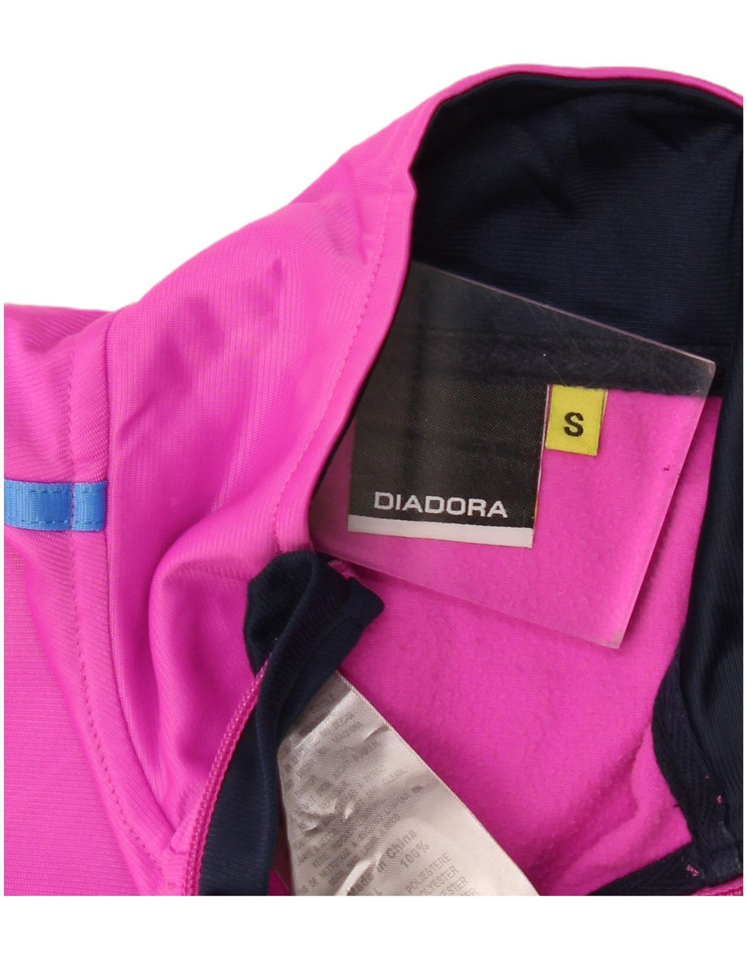 Diadora træningsdragt topjakke til kvinder UK 10 Small Pink Colourblock Polyester